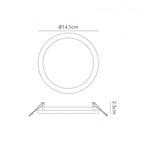 MC0181 Saona 14.5cm Round LED Recessed Ultra Slim Downlight 12W Matt White/Frosted Acrylic