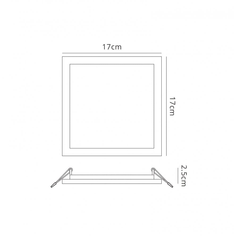 MC0192 Saona 17.5cm Square Recessed Ultra Slim Downlight 18W LED Matt White