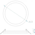 MC0186 Saona 17.5cm Round LED Recessed Ultra Slim Downlight 18W Matt White/Frosted Acrylic