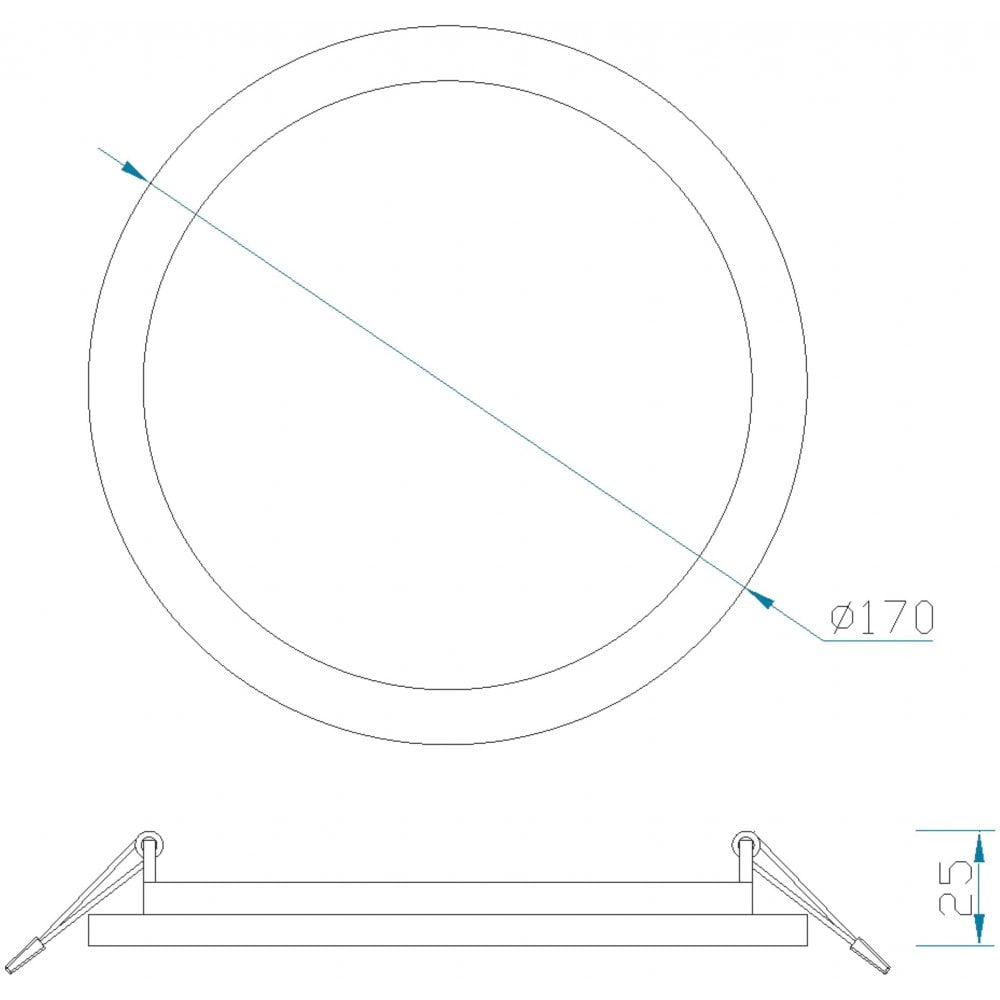 MC0186 Saona 17.5cm Round LED Recessed Ultra Slim Downlight 18W Matt White/Frosted Acrylic