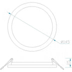 MC0185 Saona 14.5cm Round LED Recessed Ultra Slim Downlight 12W Matt White/Frosted Acrylic