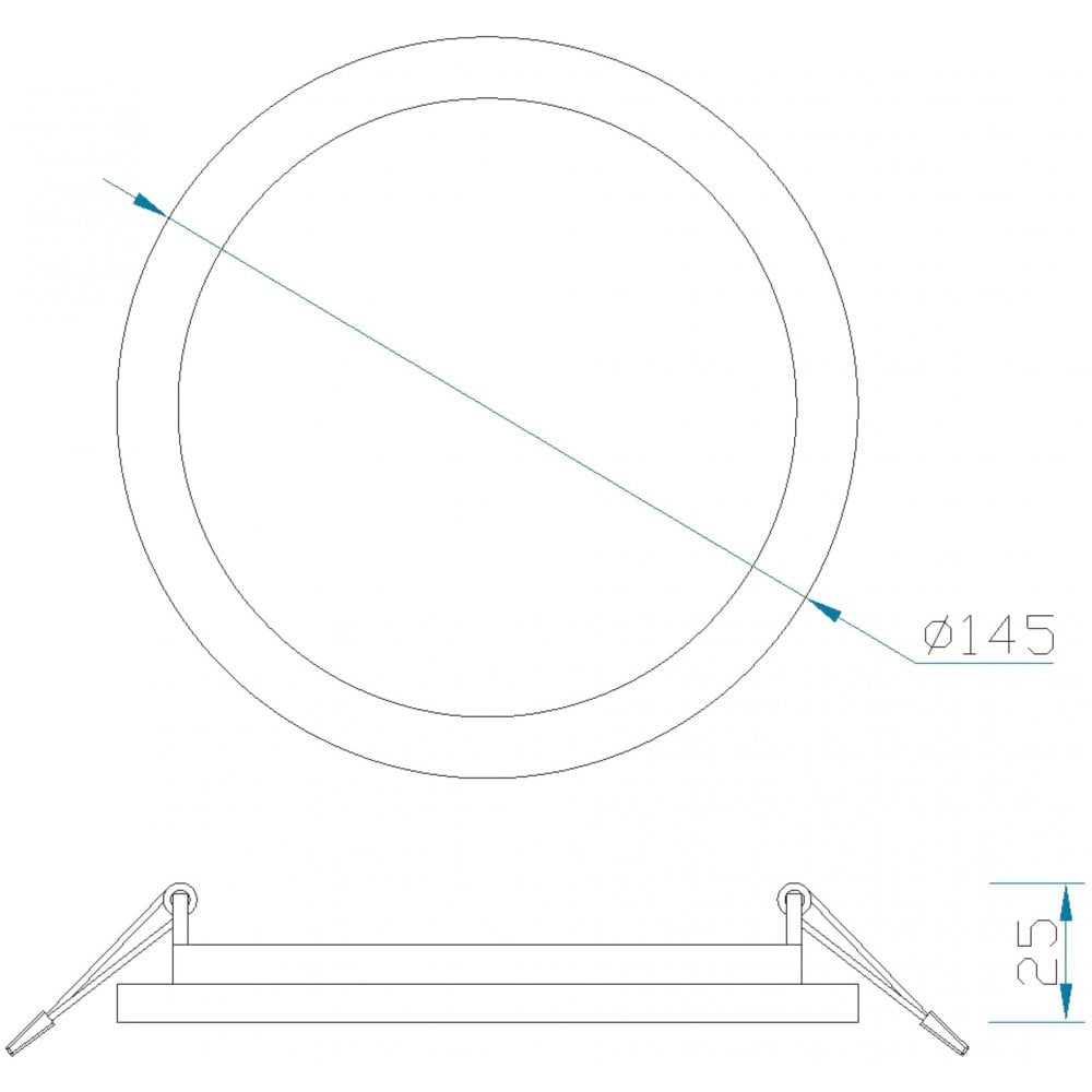 MC0185 Saona 14.5cm Round LED Recessed Ultra Slim Downlight 12W Matt White/Frosted Acrylic