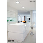 MC0185 Saona 14.5cm Round LED Recessed Ultra Slim Downlight 12W Matt White/Frosted Acrylic