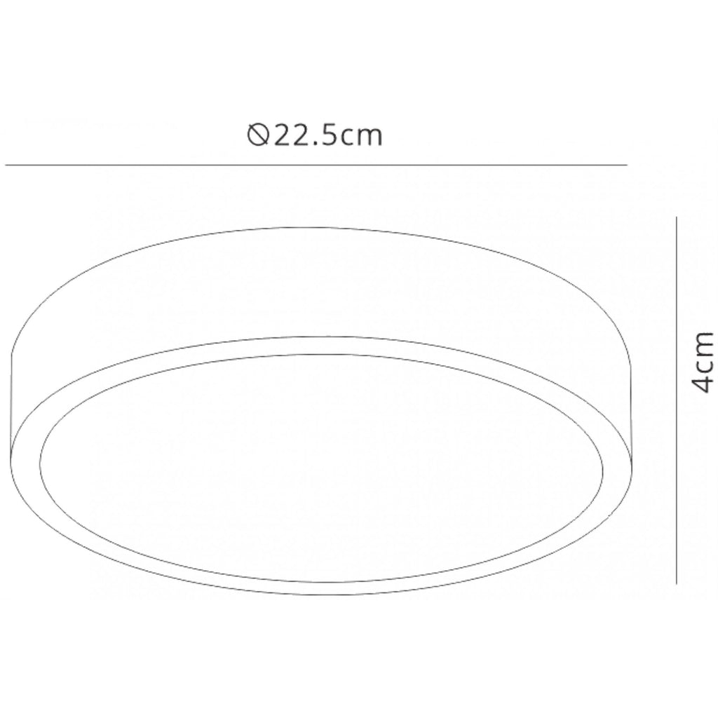 M6625 Saona 22.5cm Round LED Surface Flush Fitting 24W Matt White/Frosted Acrylic