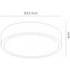 M6625 Saona 22.5cm Round LED Surface Flush Fitting 24W Matt White/Frosted Acrylic