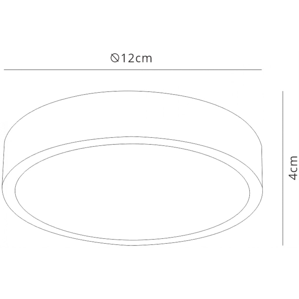 M6621 Saona 12cm Round LED Surface Flush Fitting 8W Matt White/Frosted Acrylic