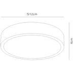 M6621 Saona 12cm Round LED Surface Flush Fitting 8W Matt White/Frosted Acrylic