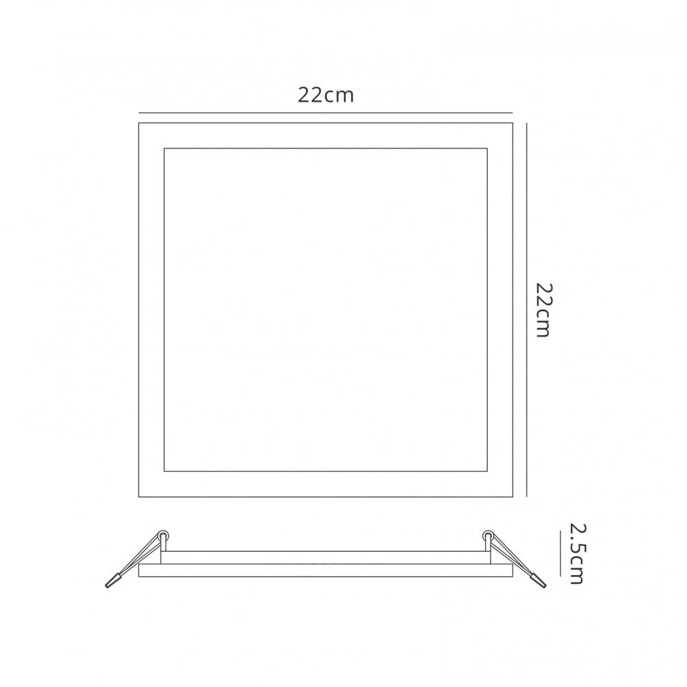 MC0193 Saona 22.5cm Square Recessed Ultra Slim Downlight 24W LED Matt White