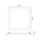 MC0193 Saona 22.5cm Square Recessed Ultra Slim Downlight 24W LED Matt White