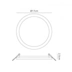 MC0182 Saona 17.5cm Round LED Recessed Ultra Slim Downlight 18W Matt White/Frosted Acrylic
