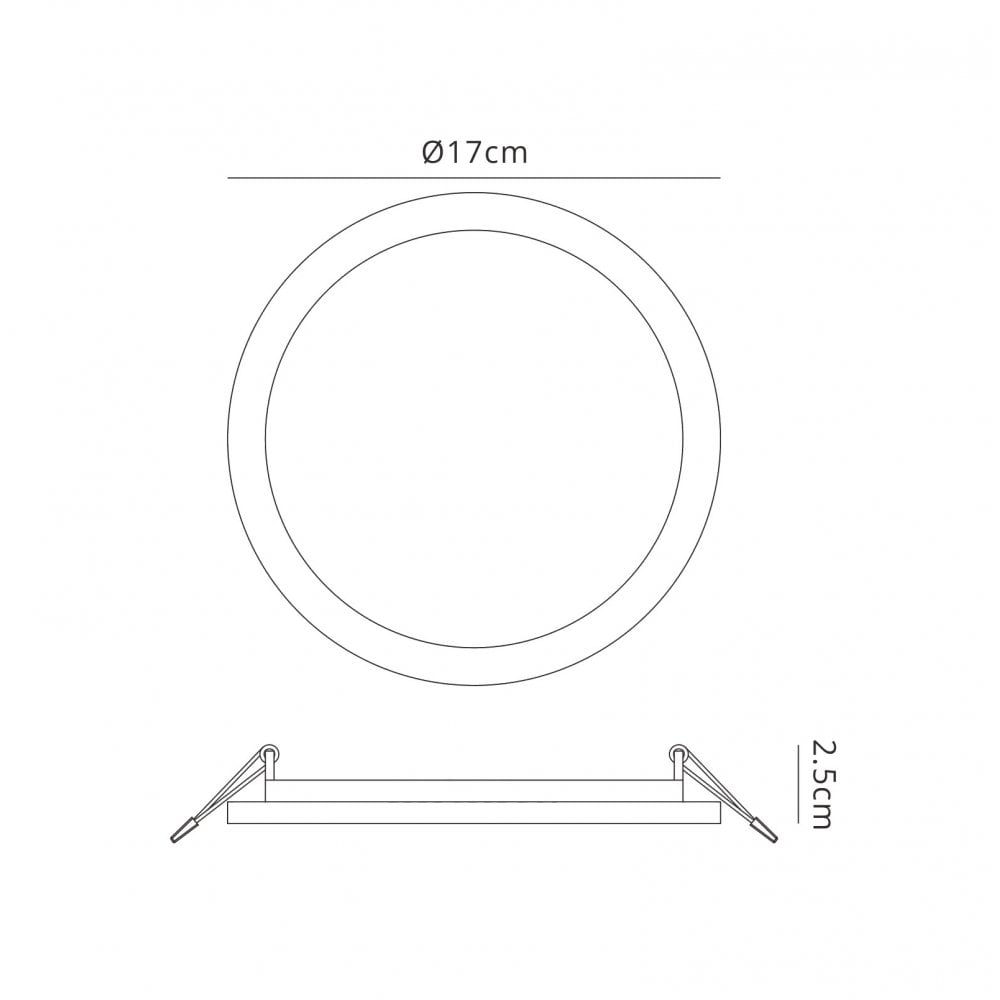 MC0182 Saona 17.5cm Round LED Recessed Ultra Slim Downlight 18W Matt White/Frosted Acrylic