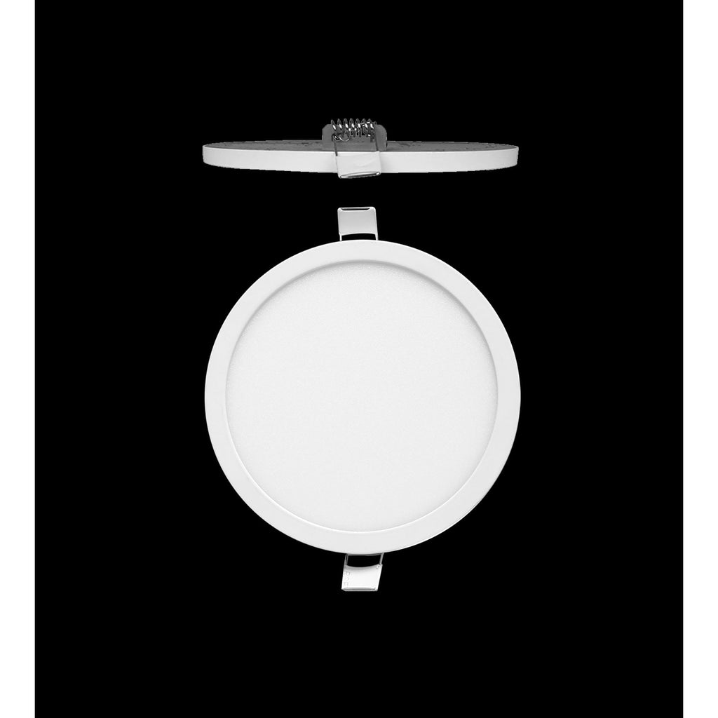 MC0182 Saona 17.5cm Round LED Recessed Ultra Slim Downlight 18W Matt White/Frosted Acrylic