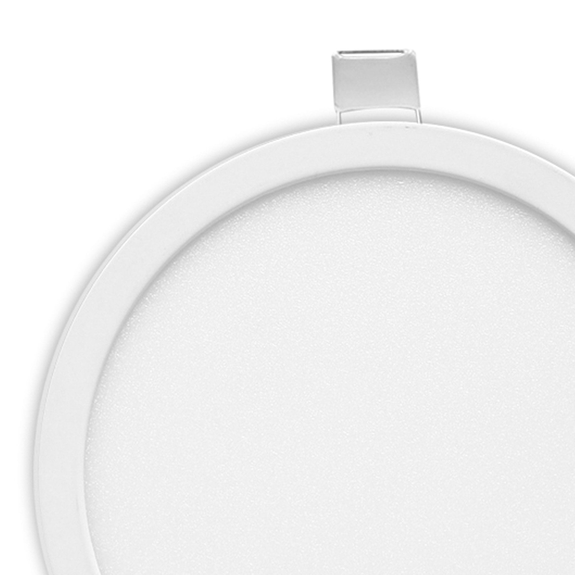 MC0182 Saona 17.5cm Round LED Recessed Ultra Slim Downlight 18W Matt White/Frosted Acrylic