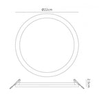 MC0183 Saona 22.5cm Round LED Recessed Ultra Slim Downlight 24W Matt White/Frosted Acrylic