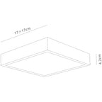 M6631 Saona 17cm Square LED Surface Flush Fitting 14W Matt White/Frosted Acrylic