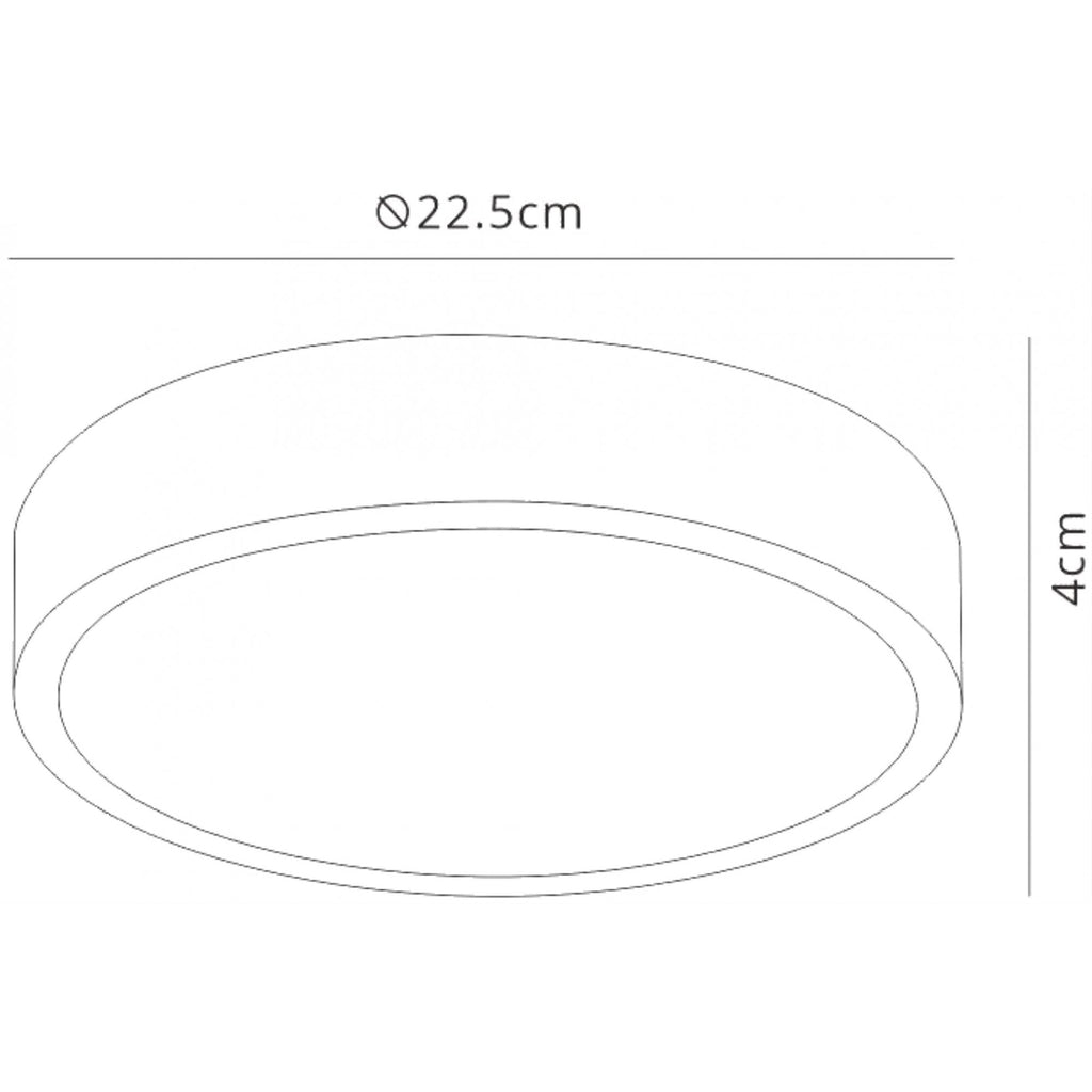 M6624 Saona 22.5cm Round LED Surface Flush Fitting 24W Matt White/Frosted Acrylic