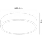 M6624 Saona 22.5cm Round LED Surface Flush Fitting 24W Matt White/Frosted Acrylic