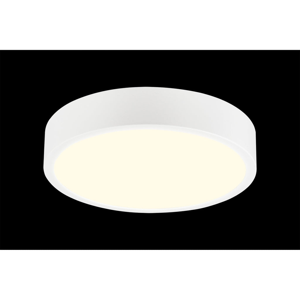 M6624 Saona 22.5cm Round LED Surface Flush Fitting 24W Matt White/Frosted Acrylic