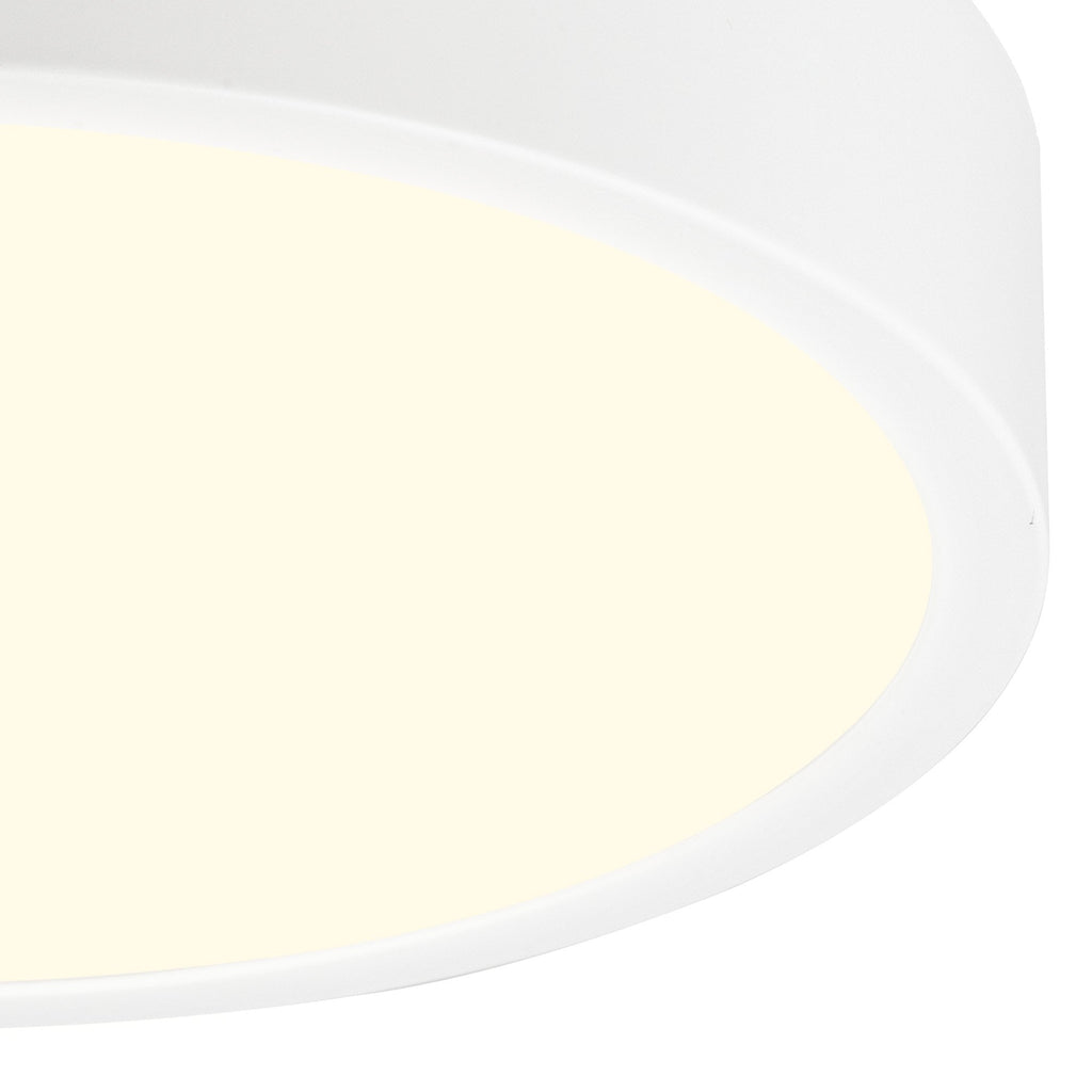 M6624 Saona 22.5cm Round LED Surface Flush Fitting 24W Matt White/Frosted Acrylic