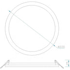 MC0187 Saona 22.5cm Round Recessed Ultra Slim Downlight 24W LED Matt White