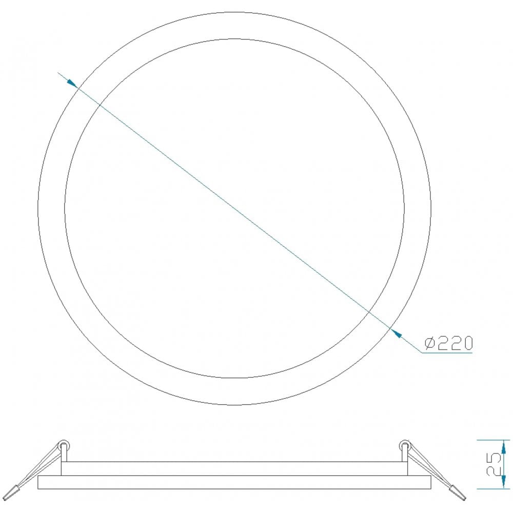 MC0187 Saona 22.5cm Round Recessed Ultra Slim Downlight 24W LED Matt White
