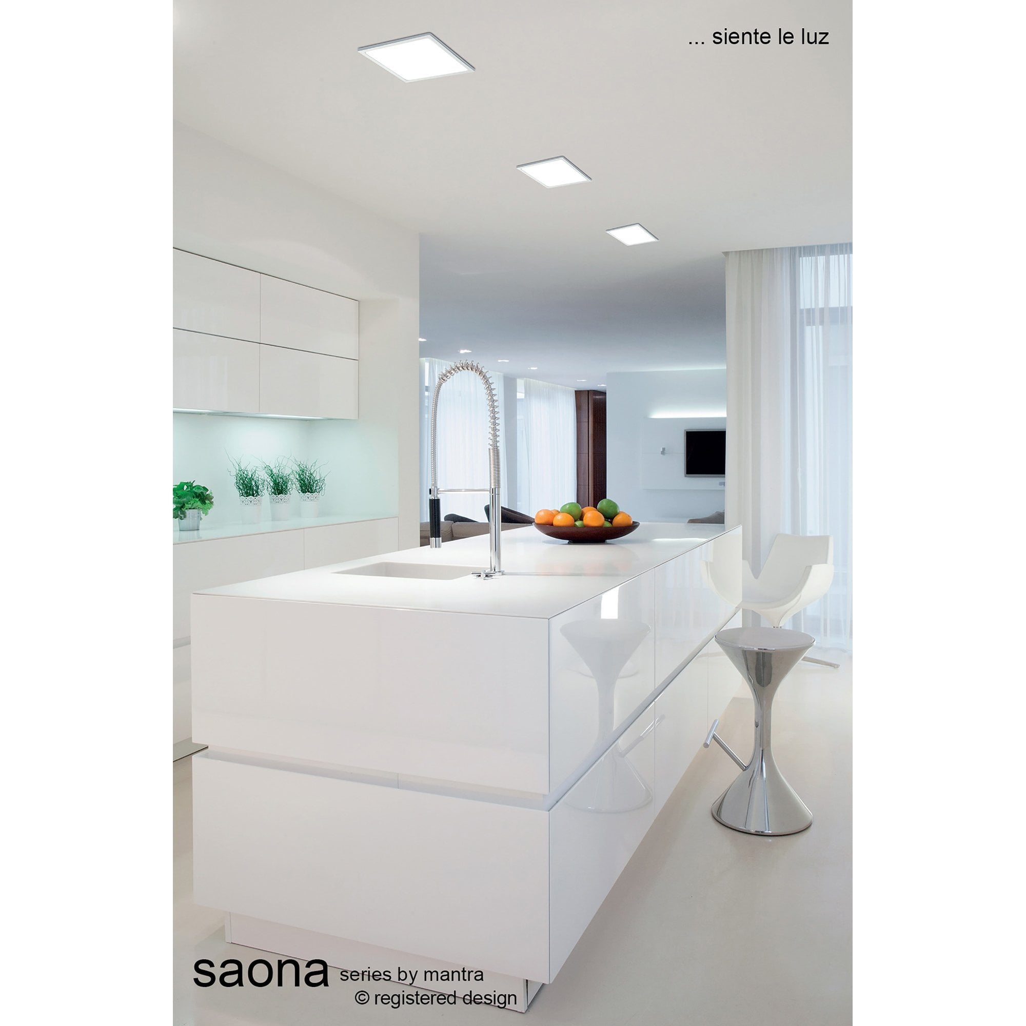 MC0187 Saona 22.5cm Round Recessed Ultra Slim Downlight 24W LED Matt White
