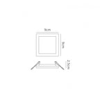 MC0190 Saona 9cm Square Recessed Ultra Slim Downlight 6W LED Matt White