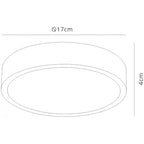 M6623 Saona 17cm Round LED Surface Flush Fitting 14W Matt White/Frosted Acrylic