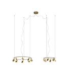 M7356 Shell 8+6 Light Pendant Round 70W LED Gold