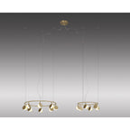 M7356 Shell 8+6 Light Pendant Round 70W LED Gold