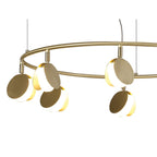 M7356 Shell 8+6 Light Pendant Round 70W LED Gold