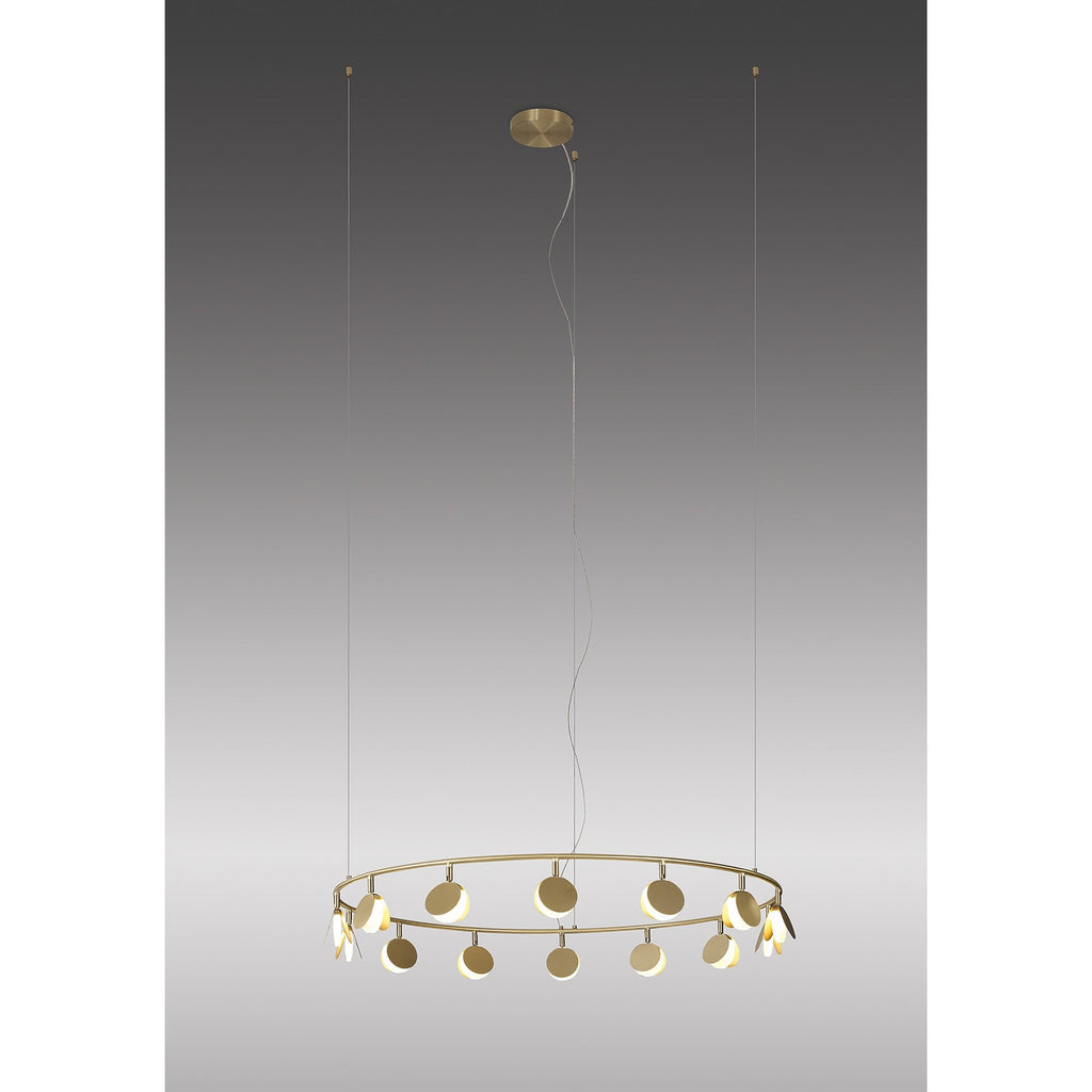 M7357 Shell 14 Light Pendant Round 60W LED Gold