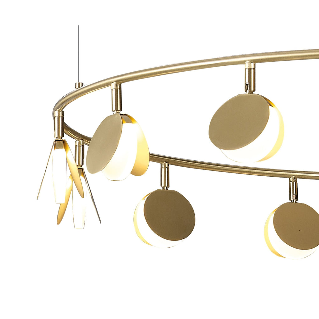 M7357 Shell 14 Light Pendant Round 60W LED Gold