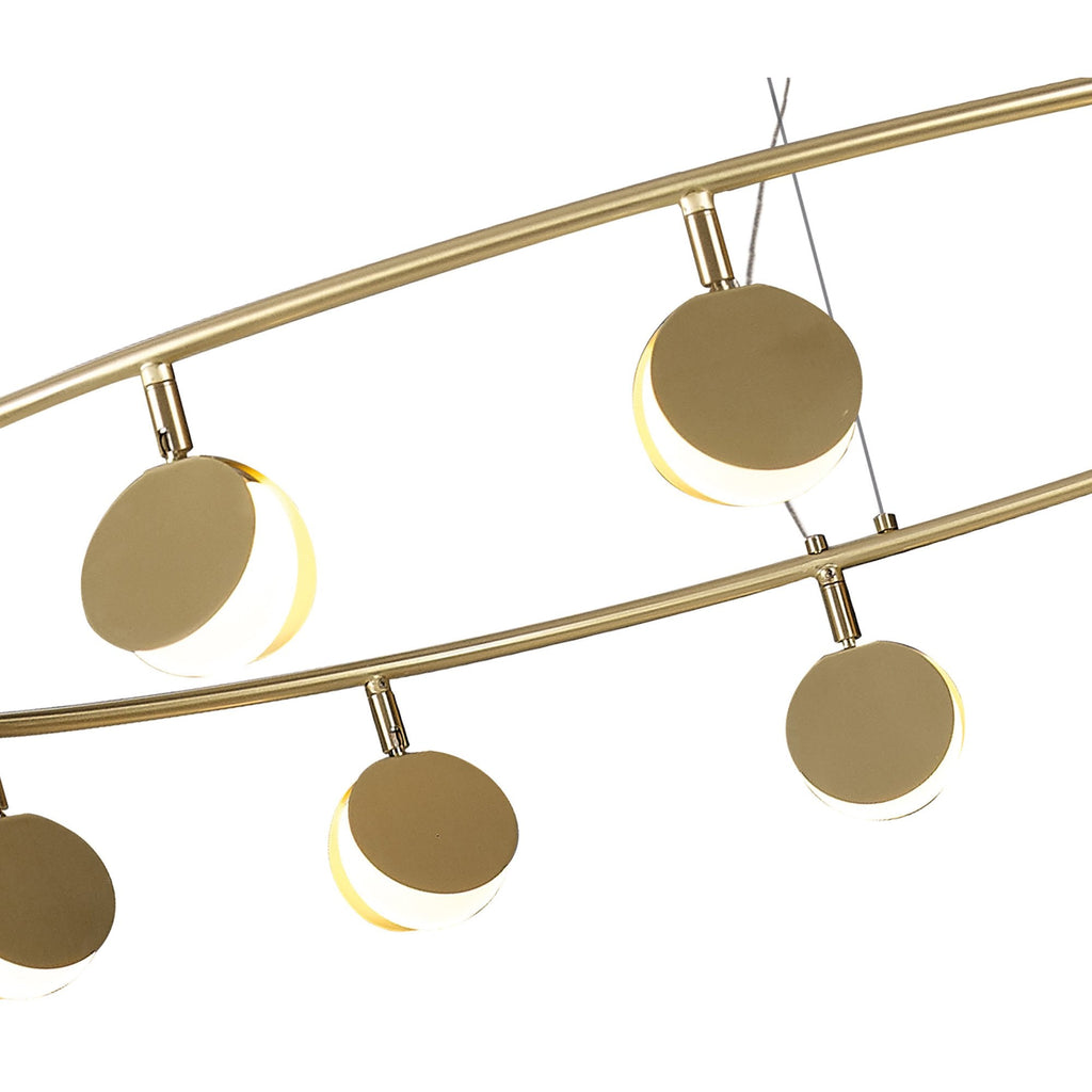 M7357 Shell 14 Light Pendant Round 60W LED Gold