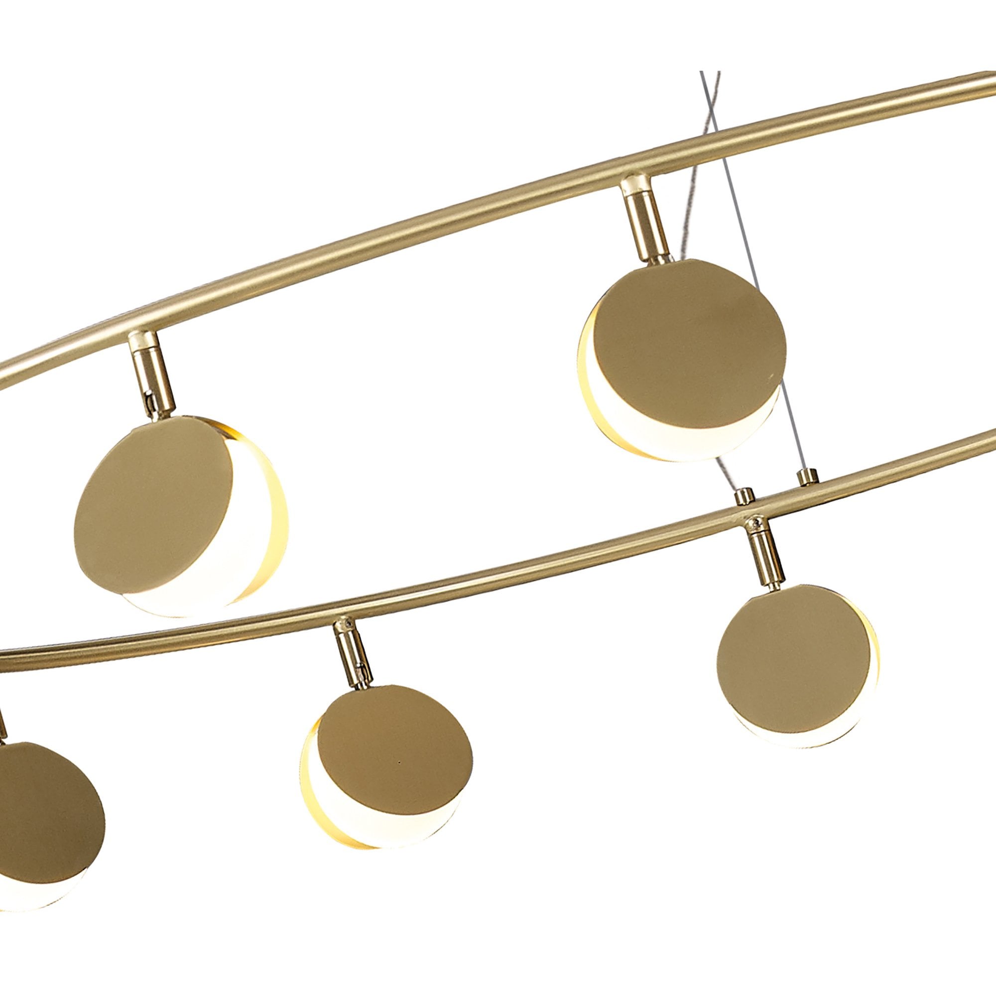 M7357 Shell 14 Light Pendant Round 60W LED Gold