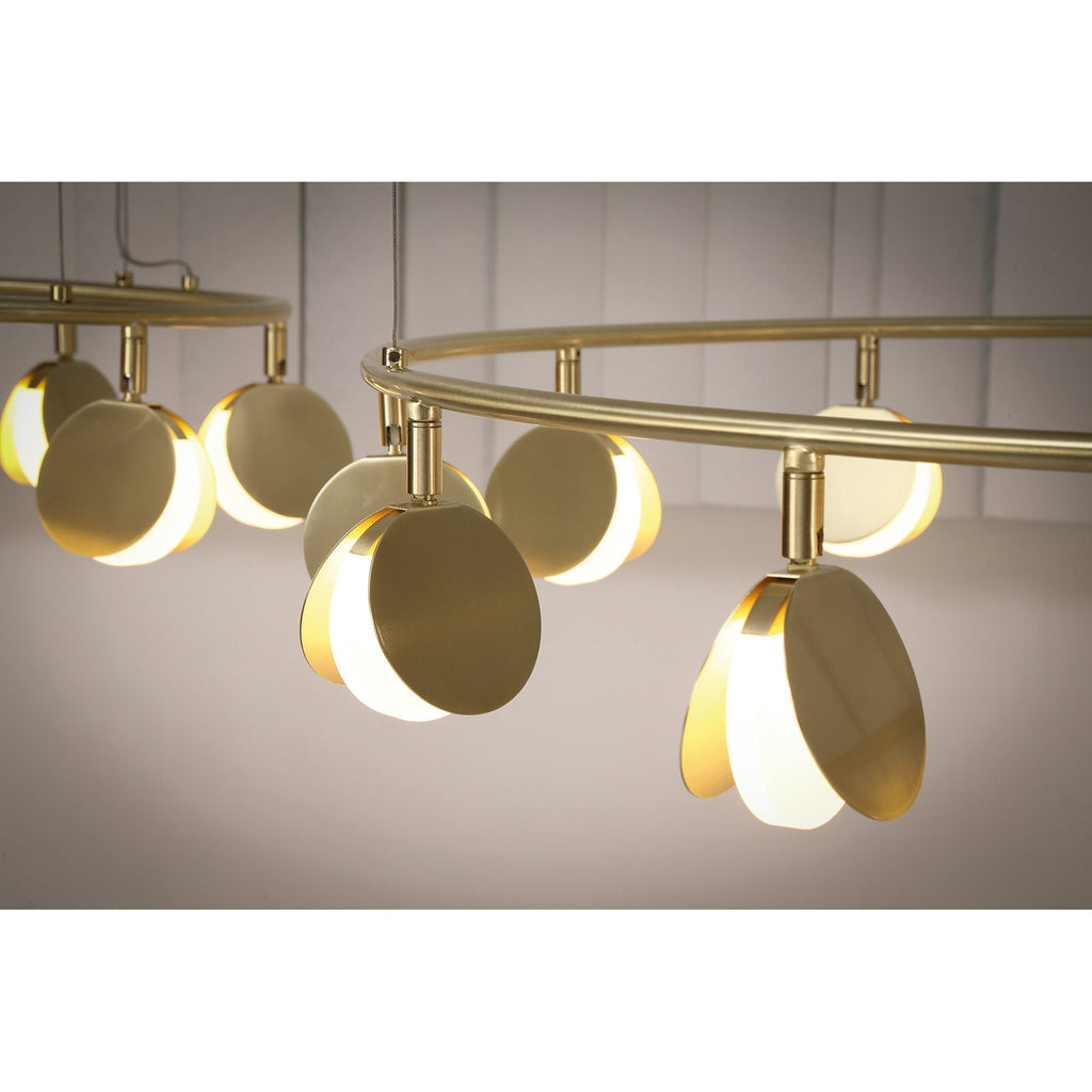 M7357 Shell 14 Light Pendant Round 60W LED Gold