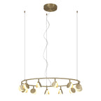 M7260 Shell 12 Light Pendant Round 50W LED Gold
