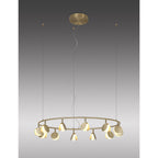 M7260 Shell 12 Light Pendant Round 50W LED Gold