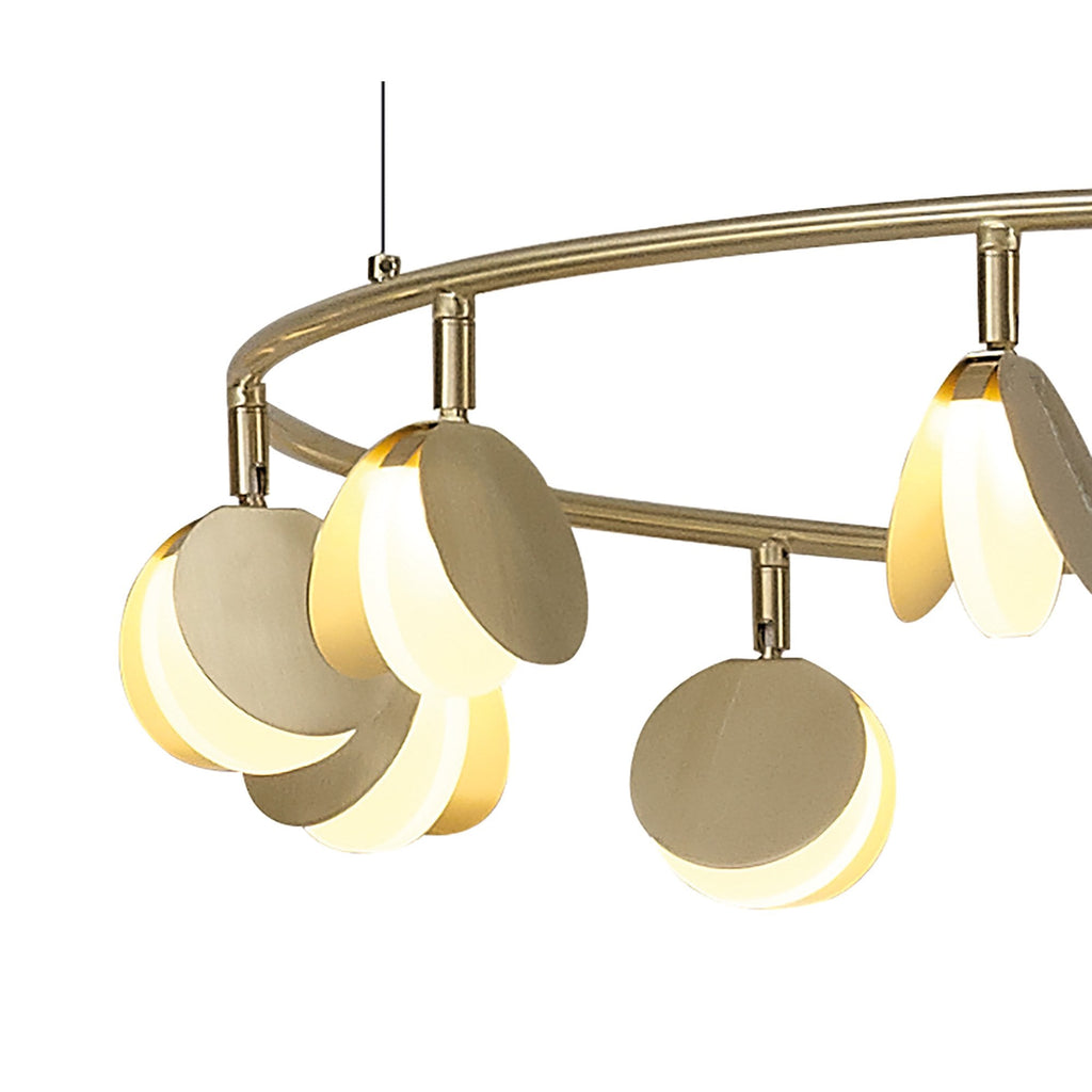 M7260 Shell 12 Light Pendant Round 50W LED Gold