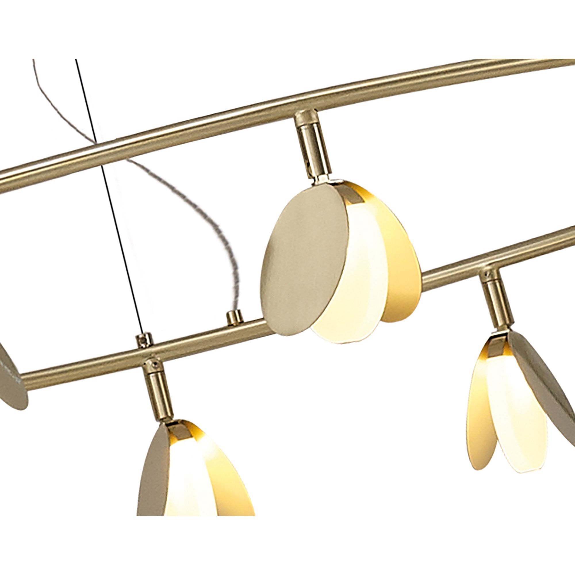 M7260 Shell 12 Light Pendant Round 50W LED Gold