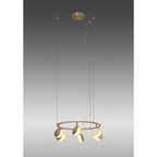 M7262 Shell 6 Light Pendant Round 30W LED Gold