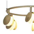 M7262 Shell 6 Light Pendant Round 30W LED Gold