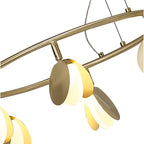 M7262 Shell 6 Light Pendant Round 30W LED Gold