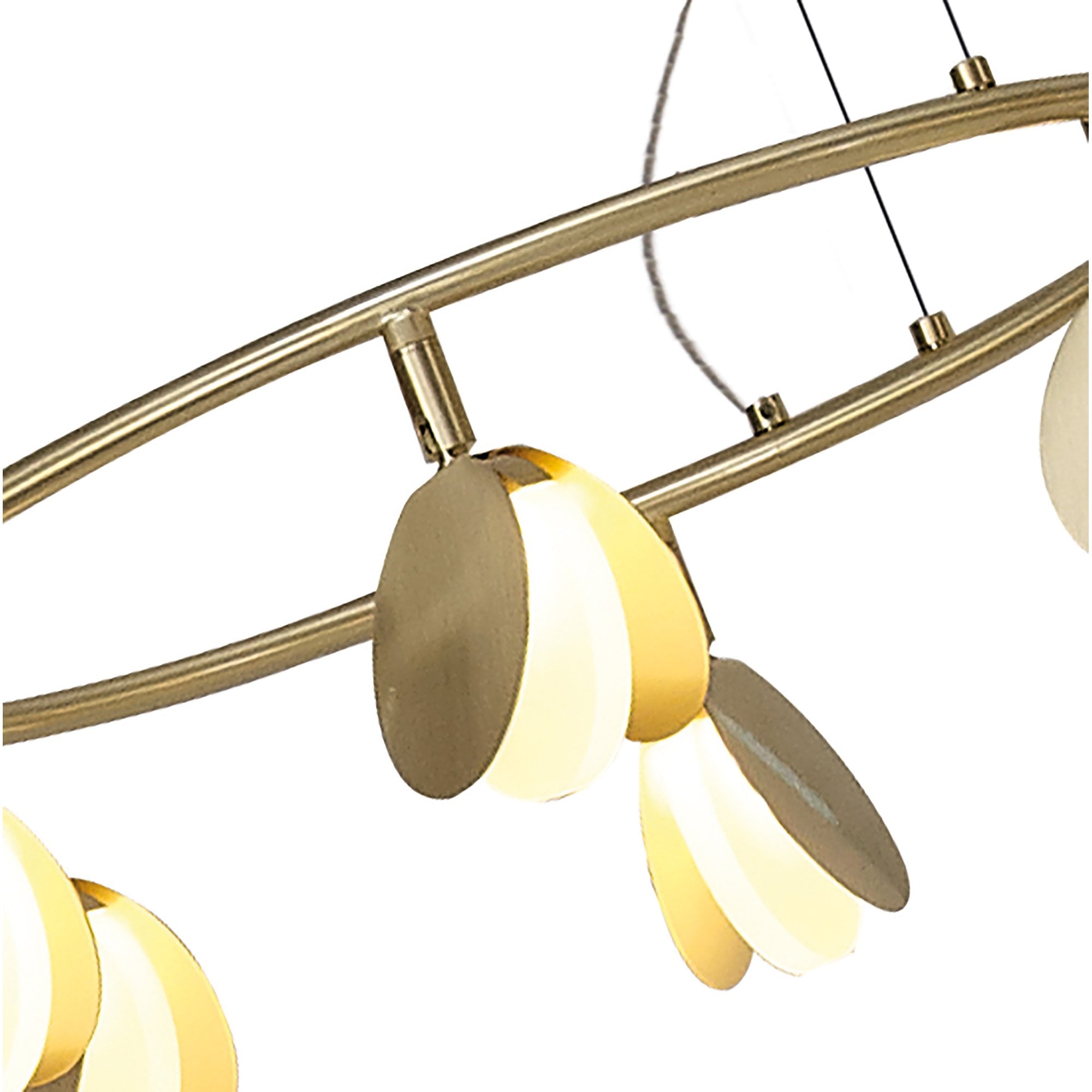M7262 Shell 6 Light Pendant Round 30W LED Gold