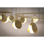 M7262 Shell 6 Light Pendant Round 30W LED Gold