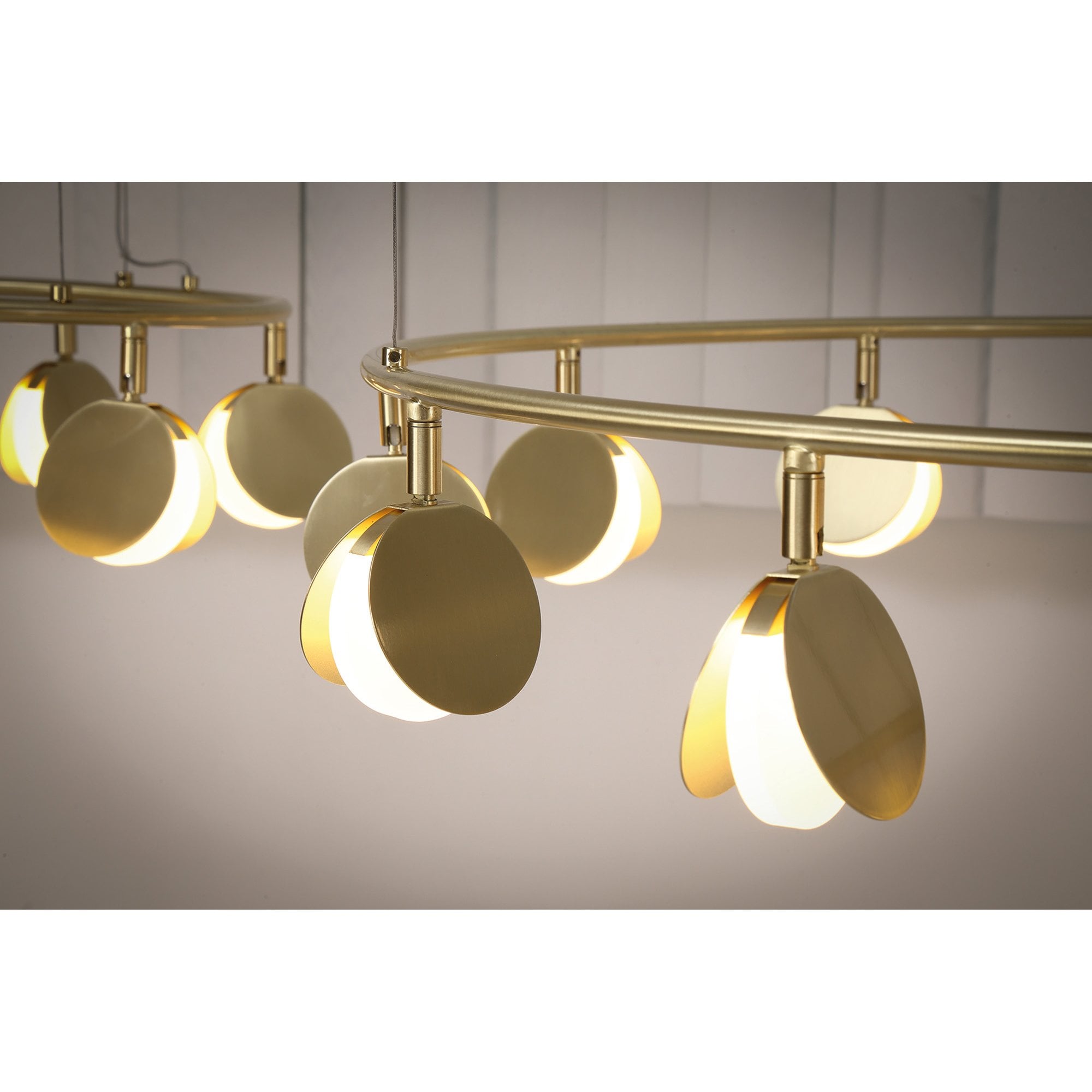 M7262 Shell 6 Light Pendant Round 30W LED Gold