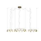 M7355 Shell 12+8+4 Light Pendant Round 120W LED Gold