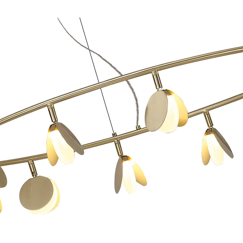 M7355 Shell 12+8+4 Light Pendant Round 120W LED Gold