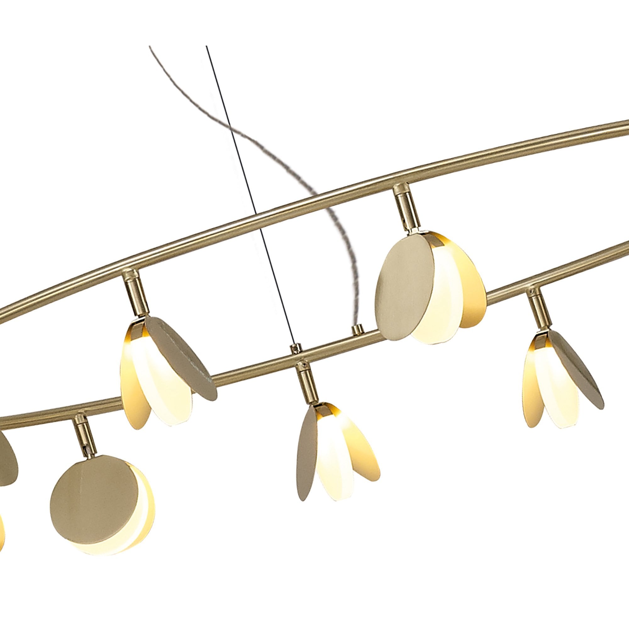 M7355 Shell 12+8+4 Light Pendant Round 120W LED Gold