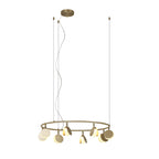 M7261 Shell 8 Light Pendant Round 40W LED Gold